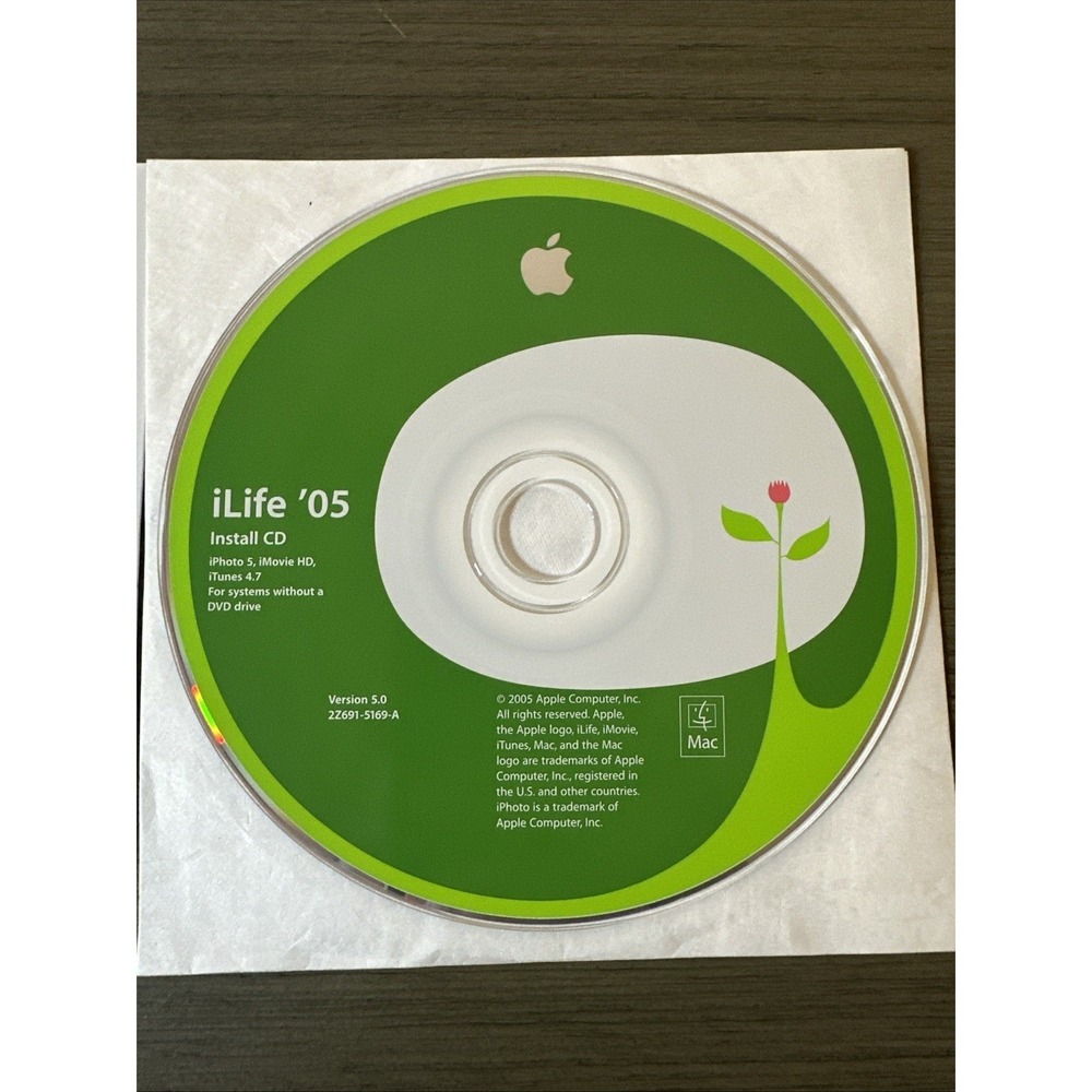 Apple Mac iLife '05 Install DVD + CD: iTunes 4.7 iPhoto 5 iMovie HD GarageBand 2 - Picture 3 of 3
